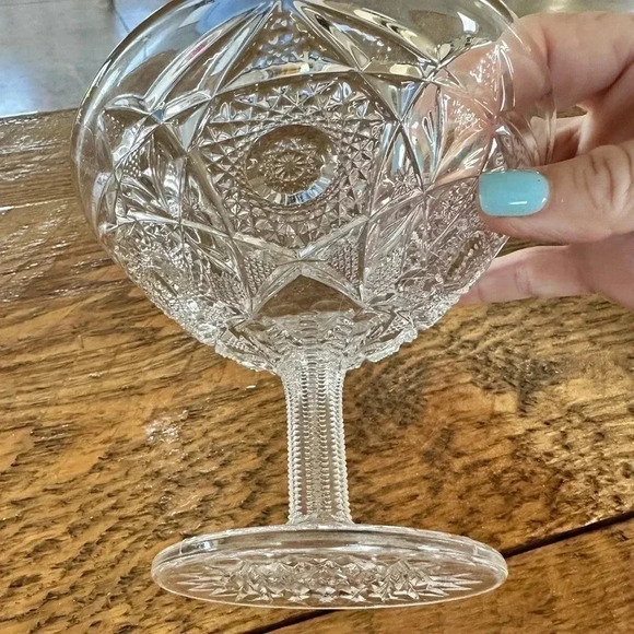 Vintage Crystal Compote American Brilliant Type Cut Glass Candy Nuts Relish Dish - Picture 5 of 5